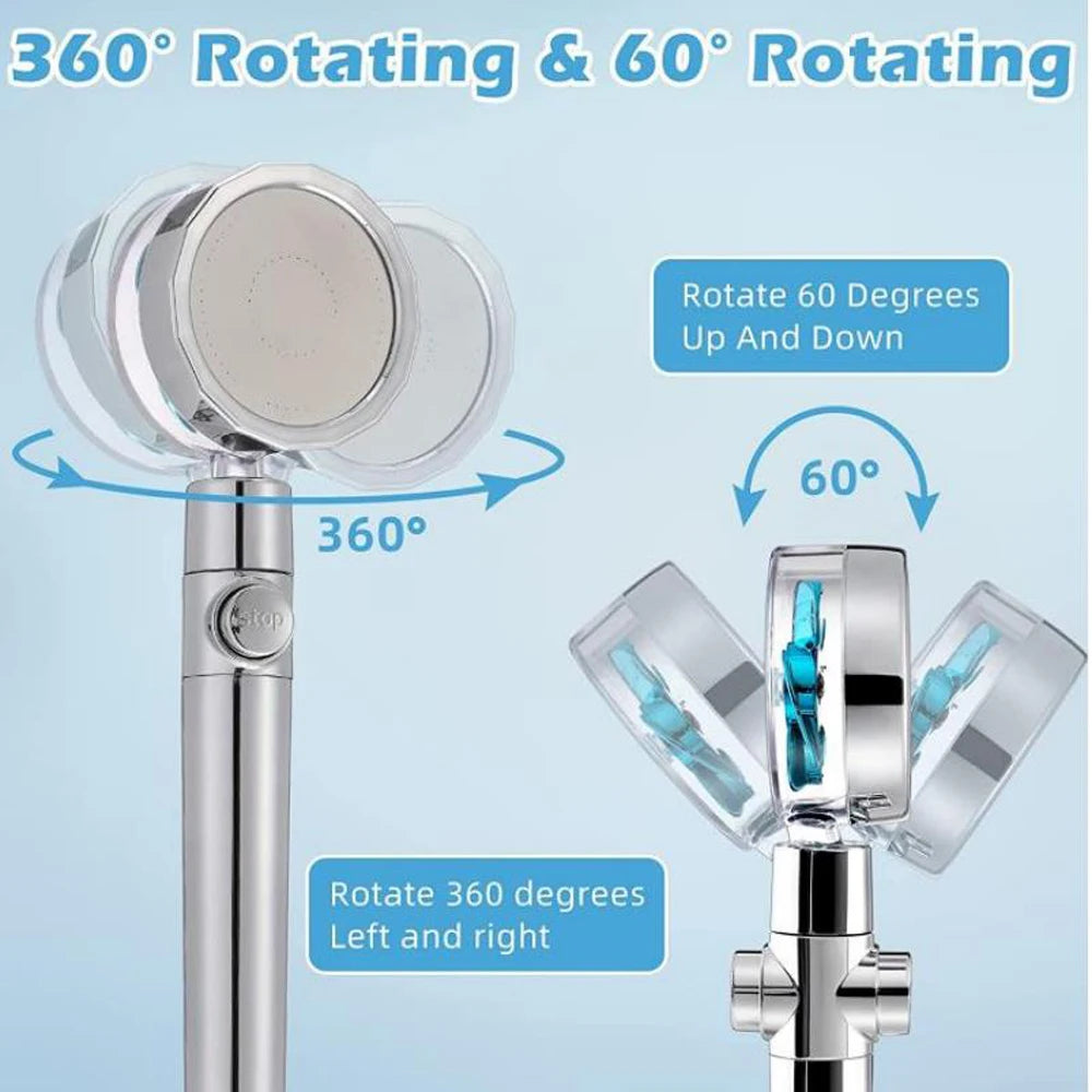 High Pressure Shower Head with 5 Filters | Water-Saving Rainfall Handheld Spa