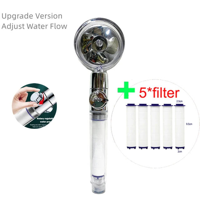 High Pressure Shower Head with 5 Filters | Water-Saving Rainfall Handheld Spa